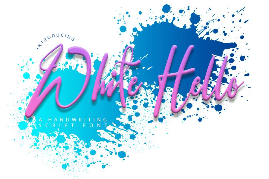 White Hello Font
