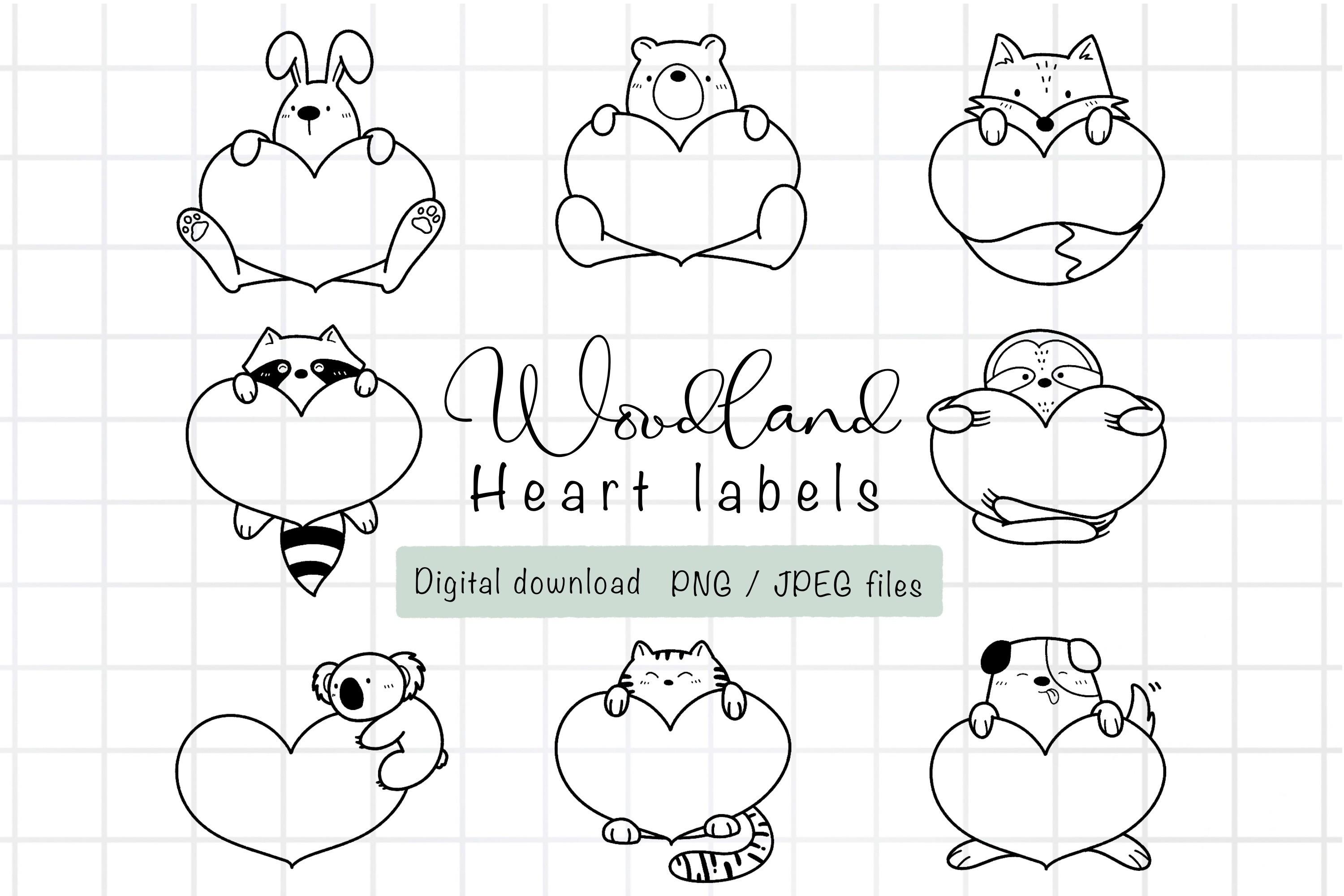 Woodland Heart Label PNG Vol.2