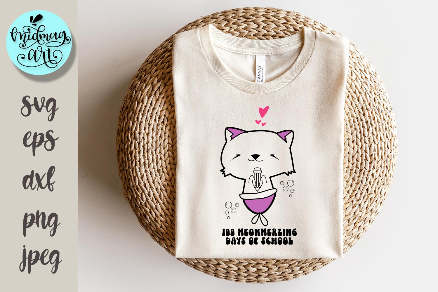 100 Meowmerzing Days of School Svg