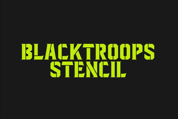 Blacktroops Stencil Font