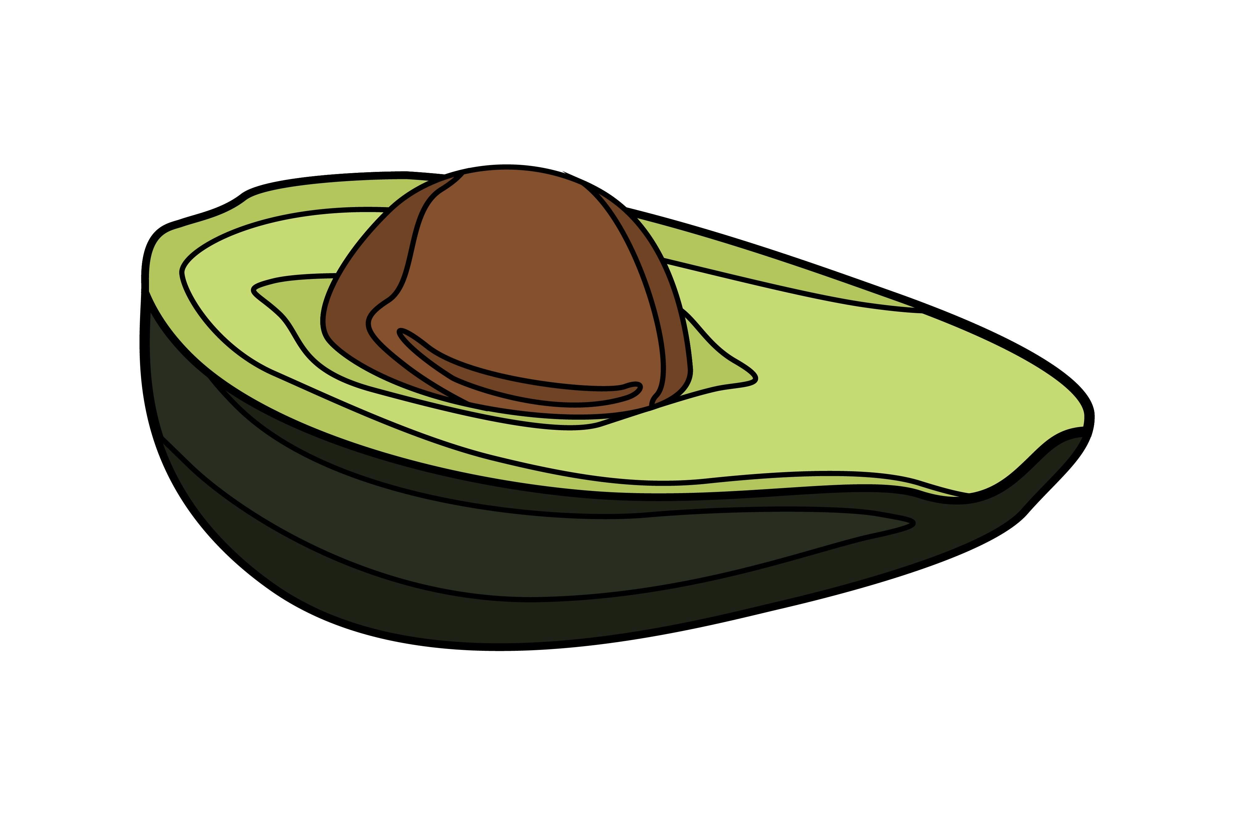 Fruit Sweet Green Avocado Sticker Vector