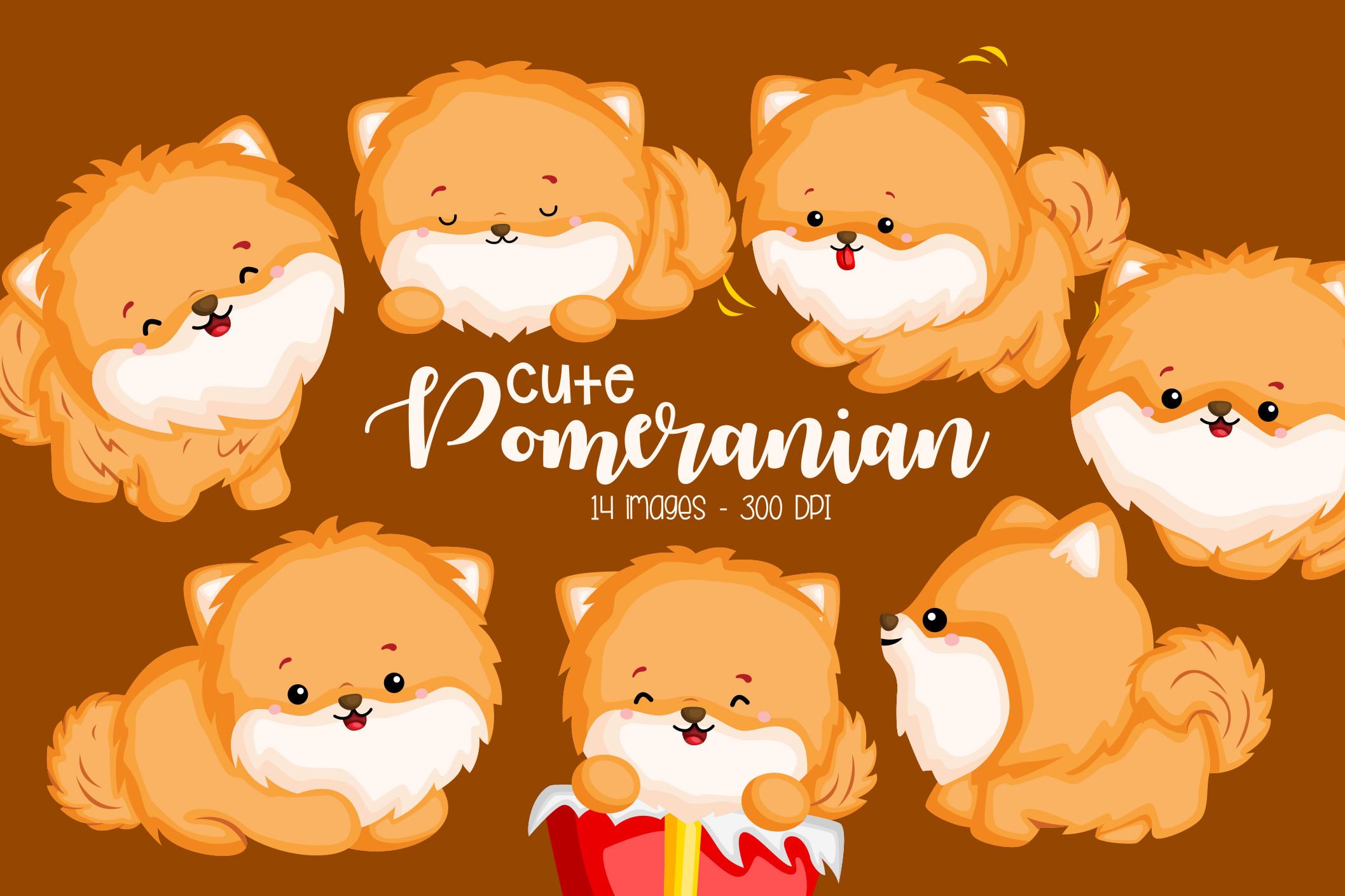 Cute Pomeranian Clipart - Dog Breed Clip