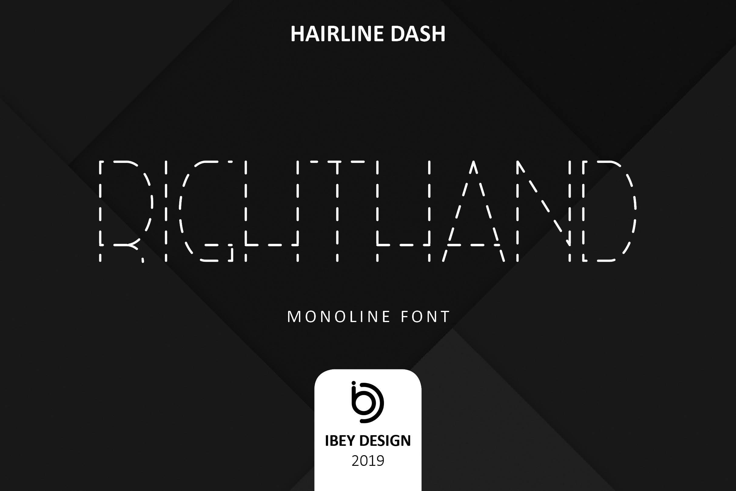 Right Hand Hairline Dash Font