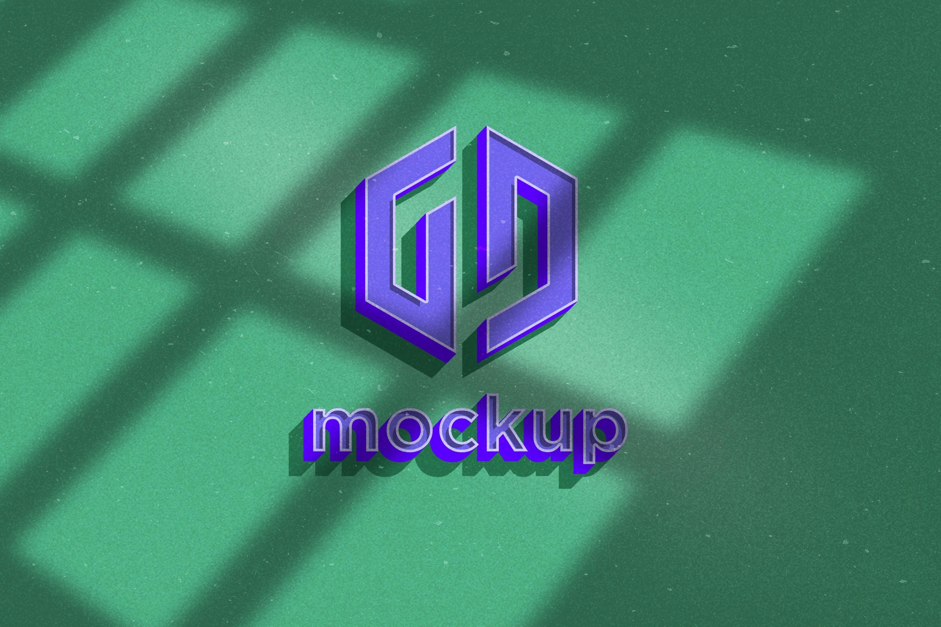 Vintage Logo Mockup with Window Sunlight