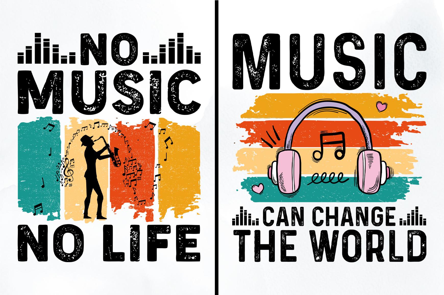 Vintage Retro Sunset T-Shirt-Music