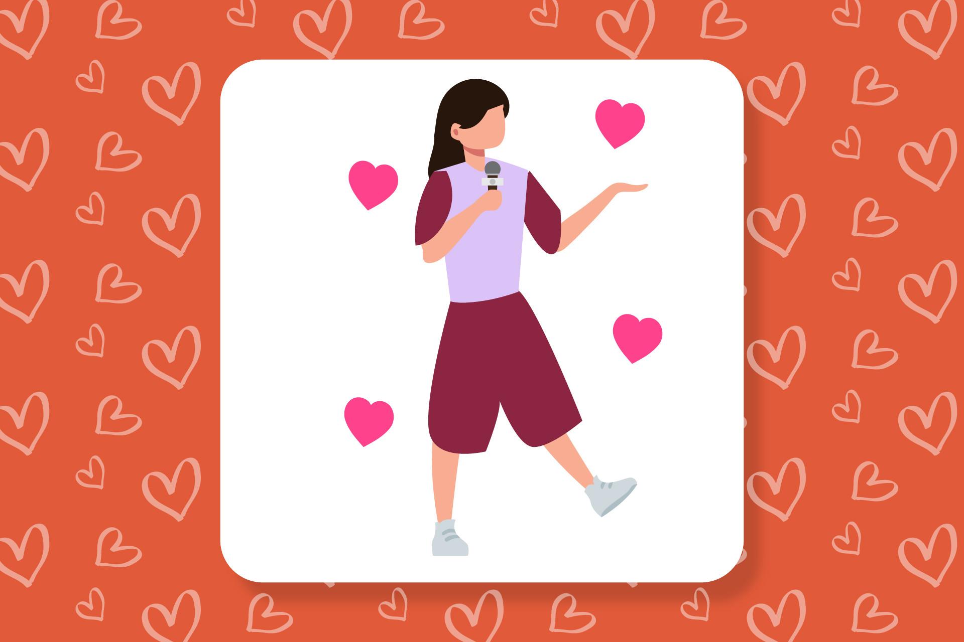Valentine Reporter Illustration Girl