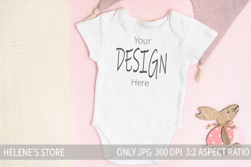 Baby Bodysuit Mockup for Easter