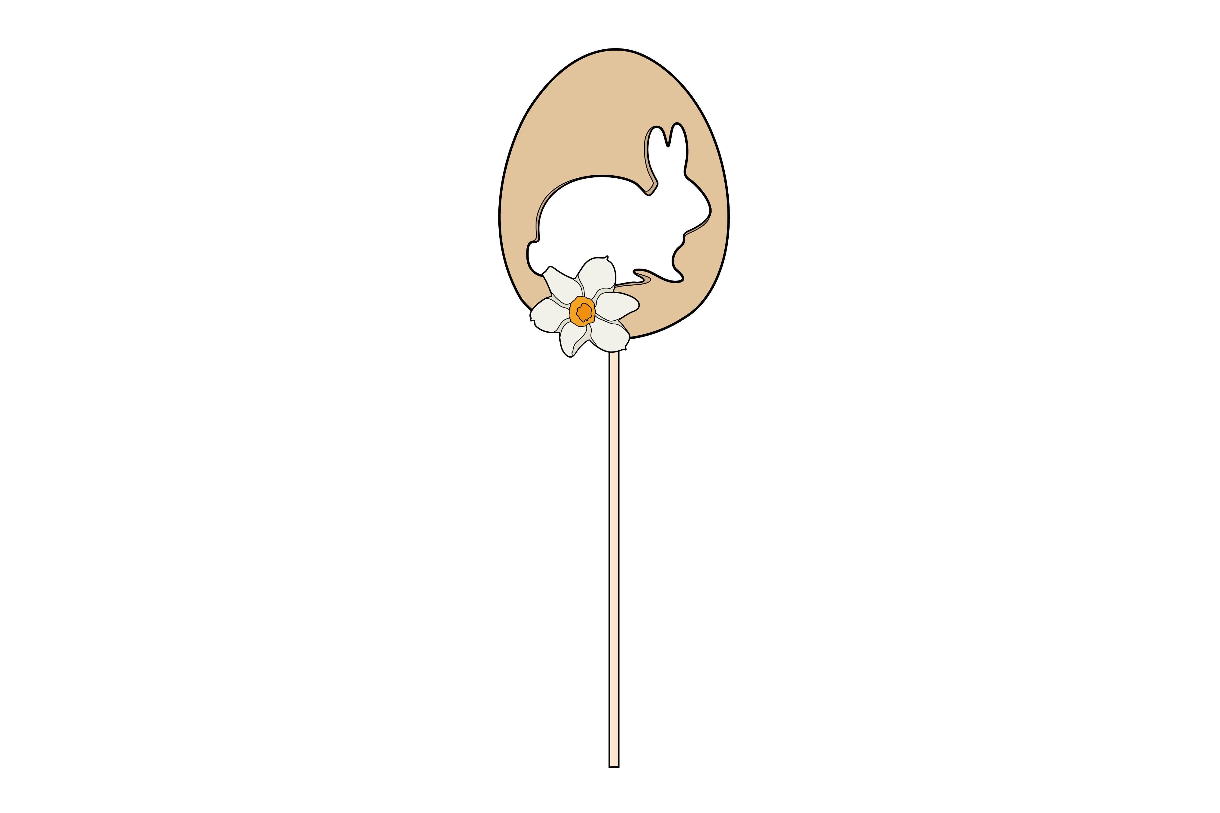 Easter Stick Egg Sticker Vector