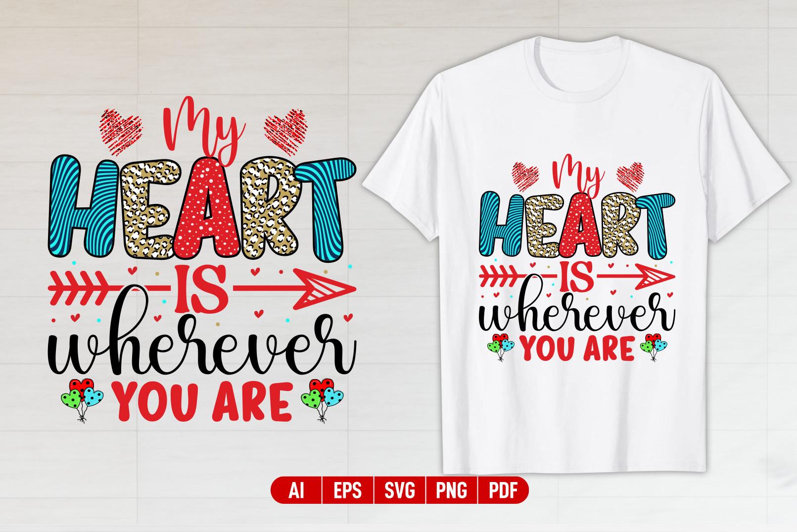 My Heart Valentine's Day T-shirt Design