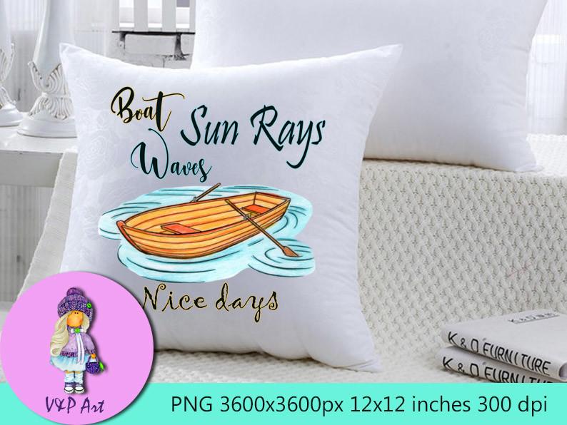 Boat Waves Sun Rays Nice Days Sublimatio