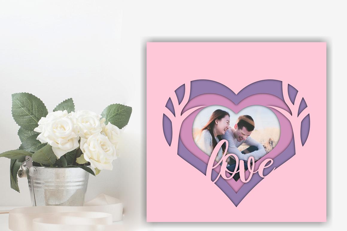Valentines Day Papercut Shadow Box 3d