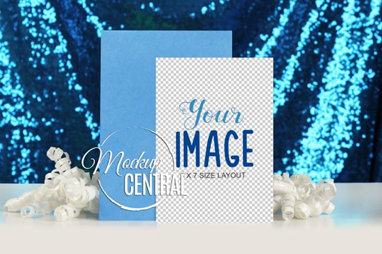 Party Sparkle Invitation Card Mockup