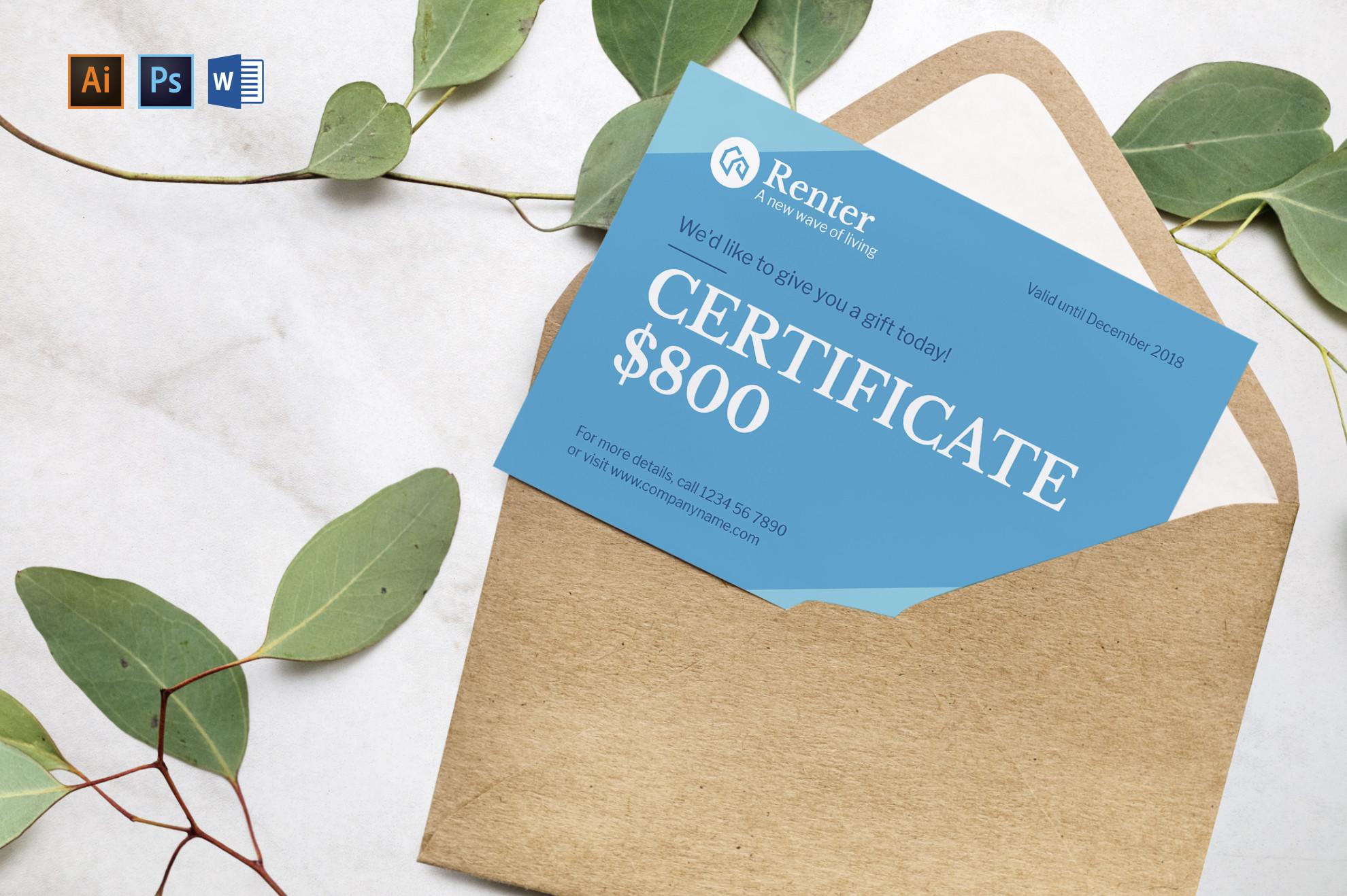 Vacation Rental Gift Certificate