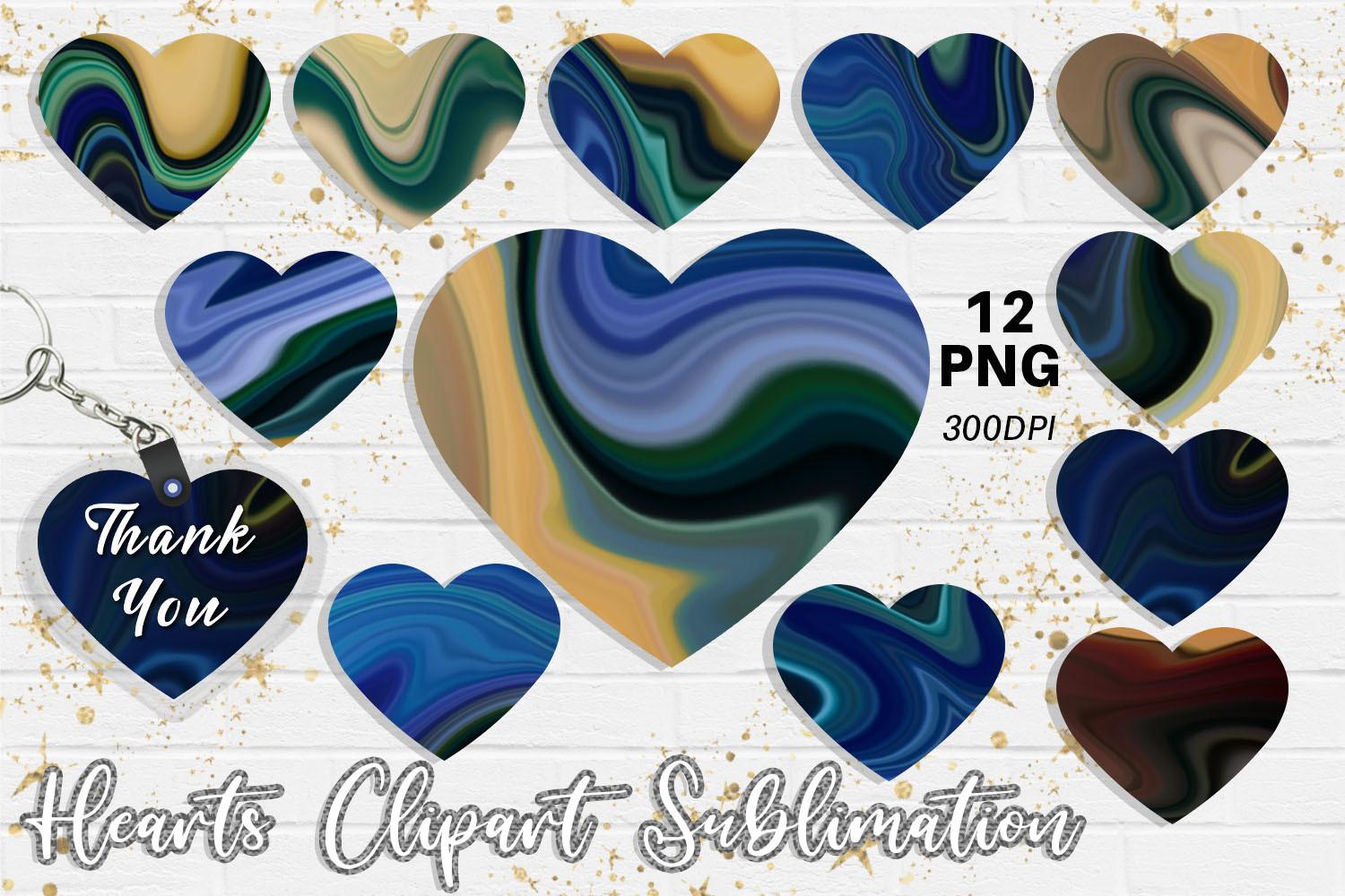Hearts Sublimation Design Wave Texture