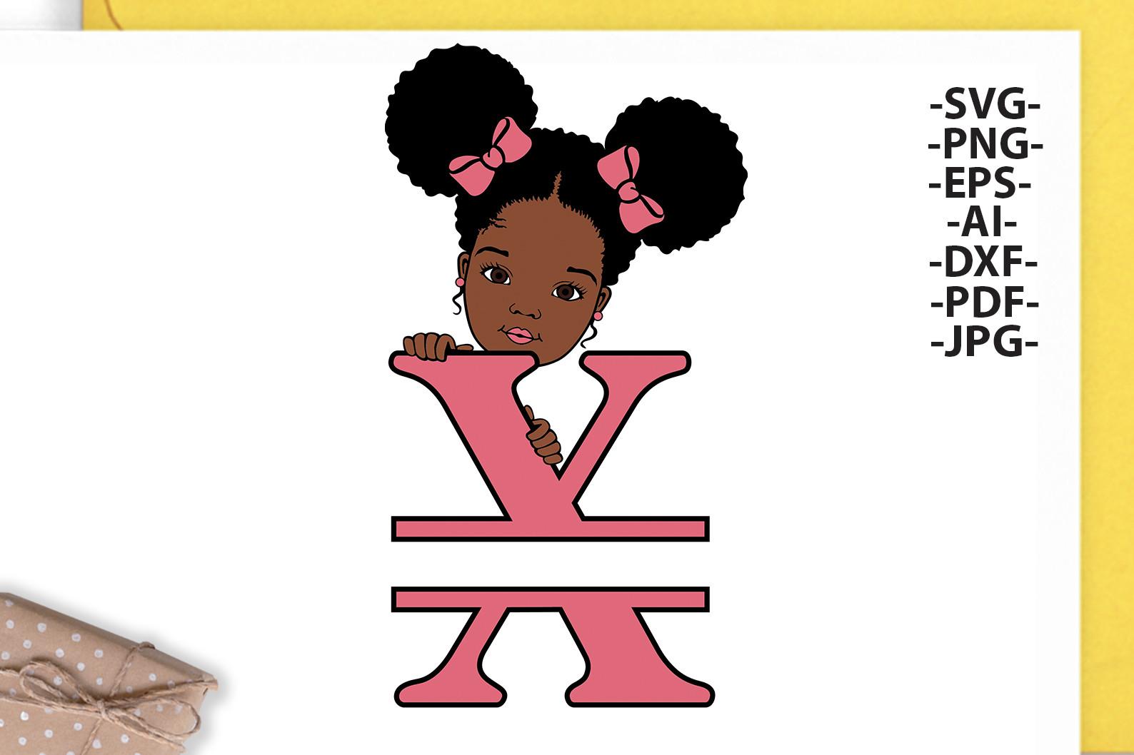 Afro Girl Svg Letter X,Alphabet Name Svg