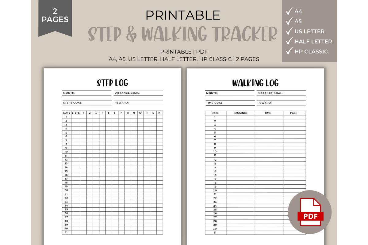 Step and Walking Tracker Printable