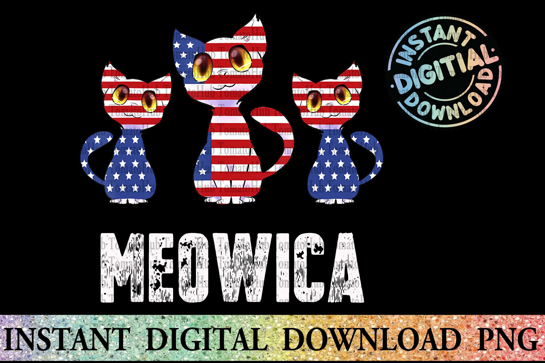 Cat Meowica Funny Patriotic American PNG