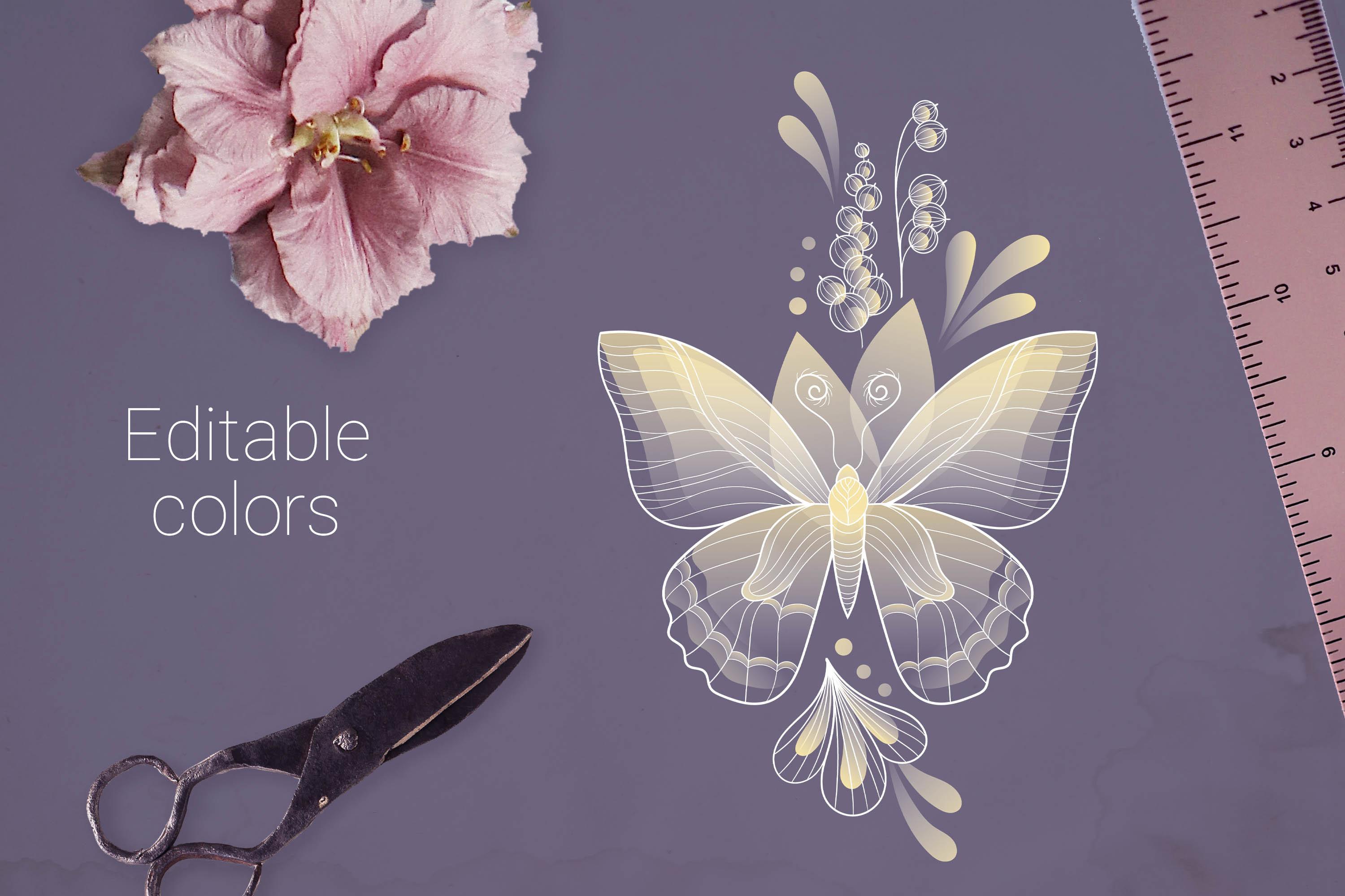 Beautiful Butterfly and Flowers