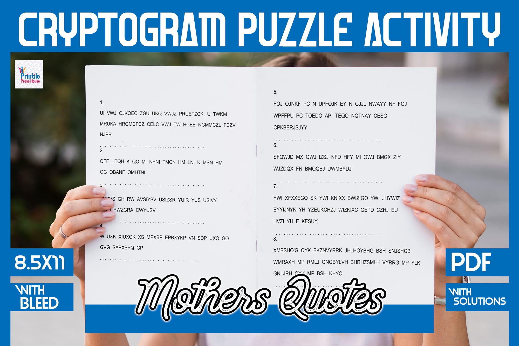 Mothers Quote Cryptogram with Answers