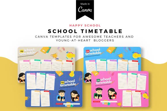 School Timetable Canva Template