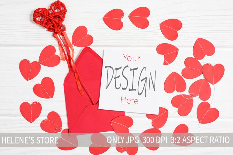 Valentines Card Mockup, Square Card Mock