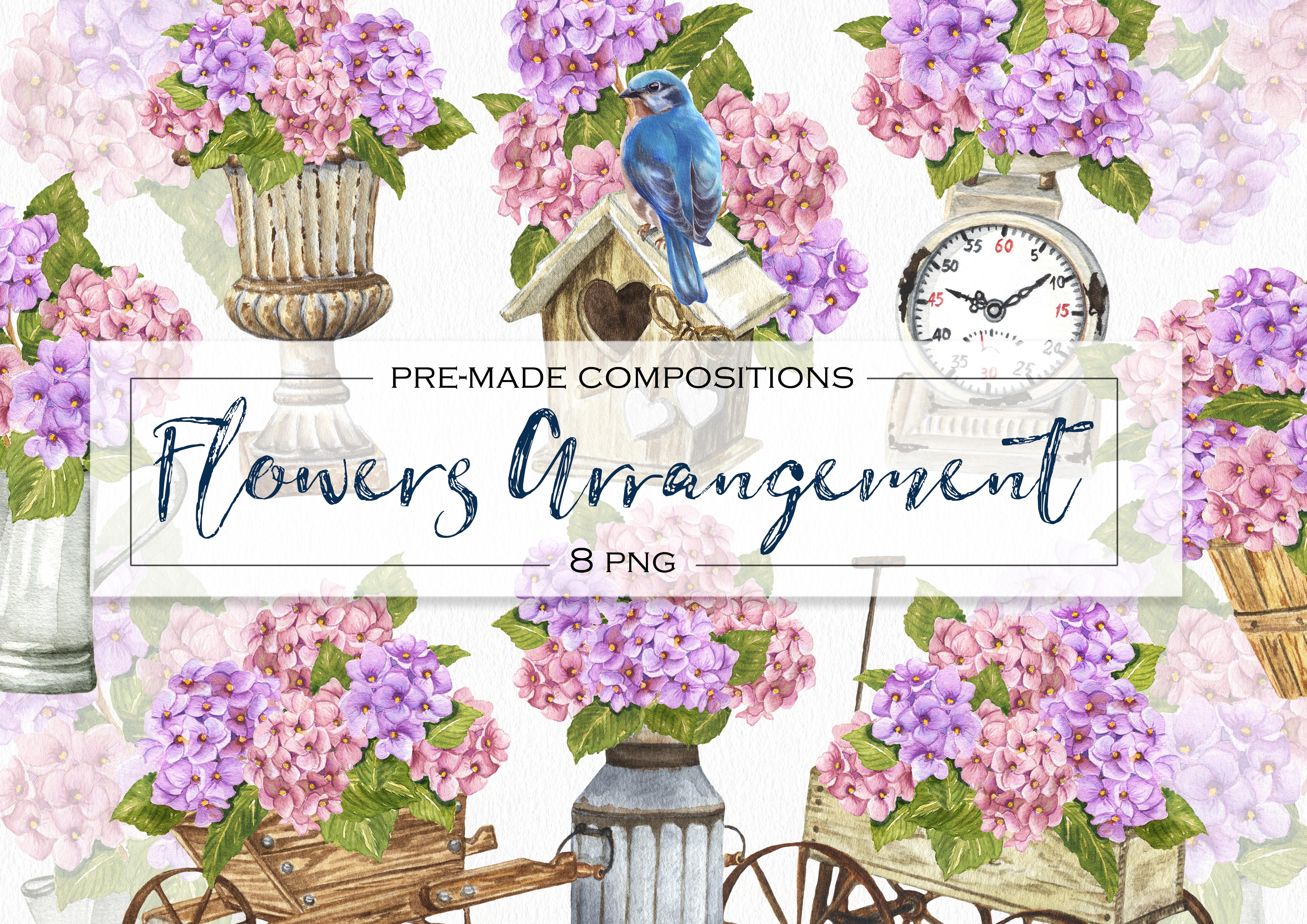 Watercolor Farmhouse Decor with Flowers