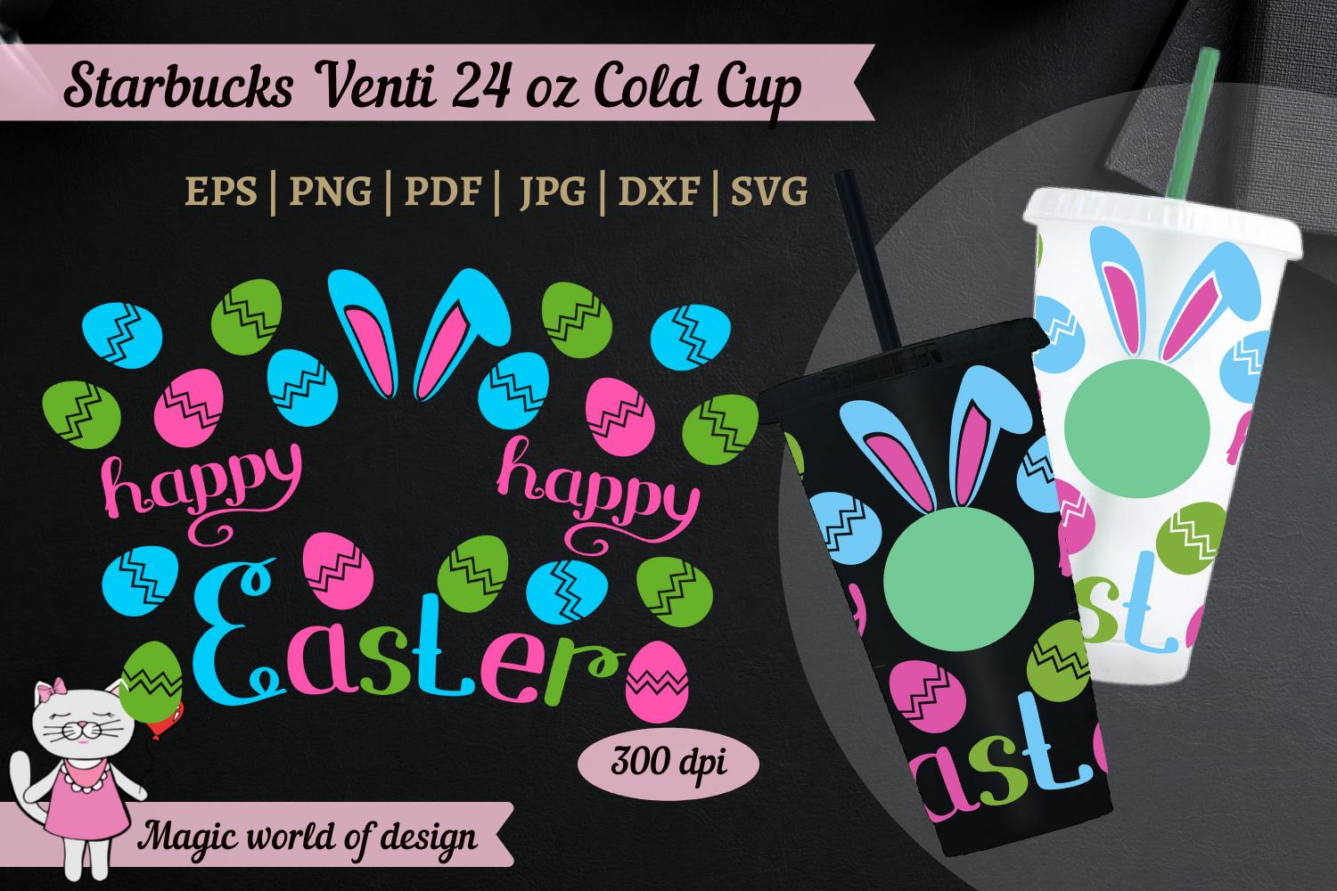 Happy Easter Rabbit Ears Svg Starbucks