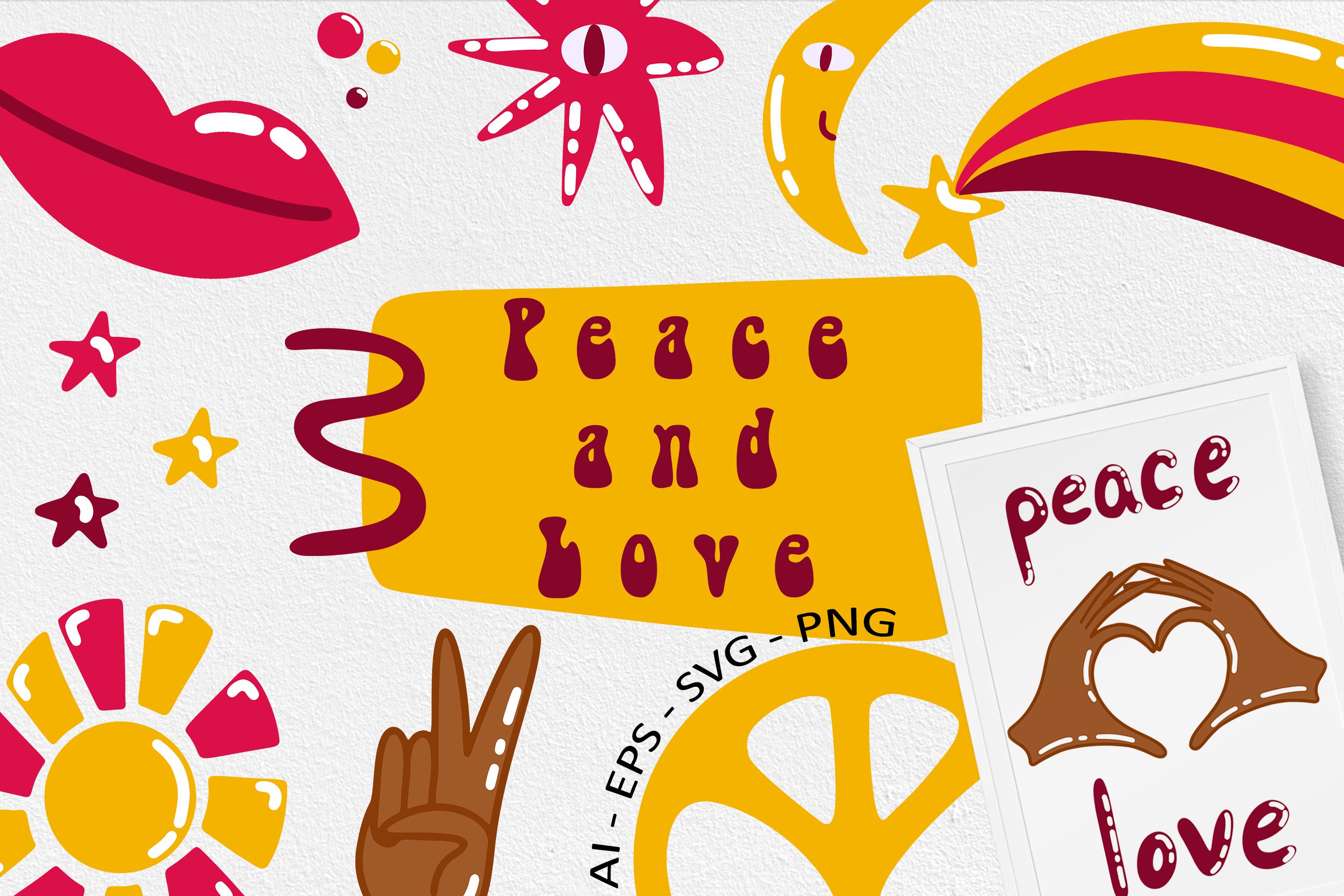 Peace and Love Sublimation Clipart