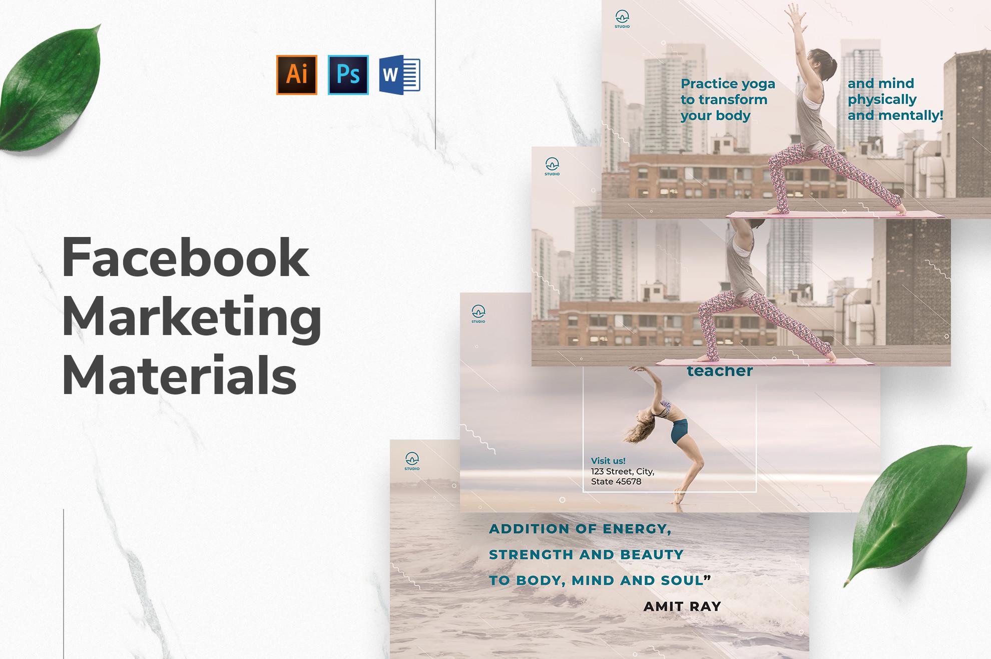 Yoga Instructor Facebook Templates