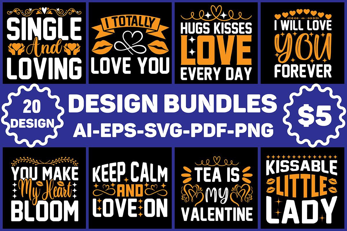 Valentine's Day T Shirt Design Bundle
