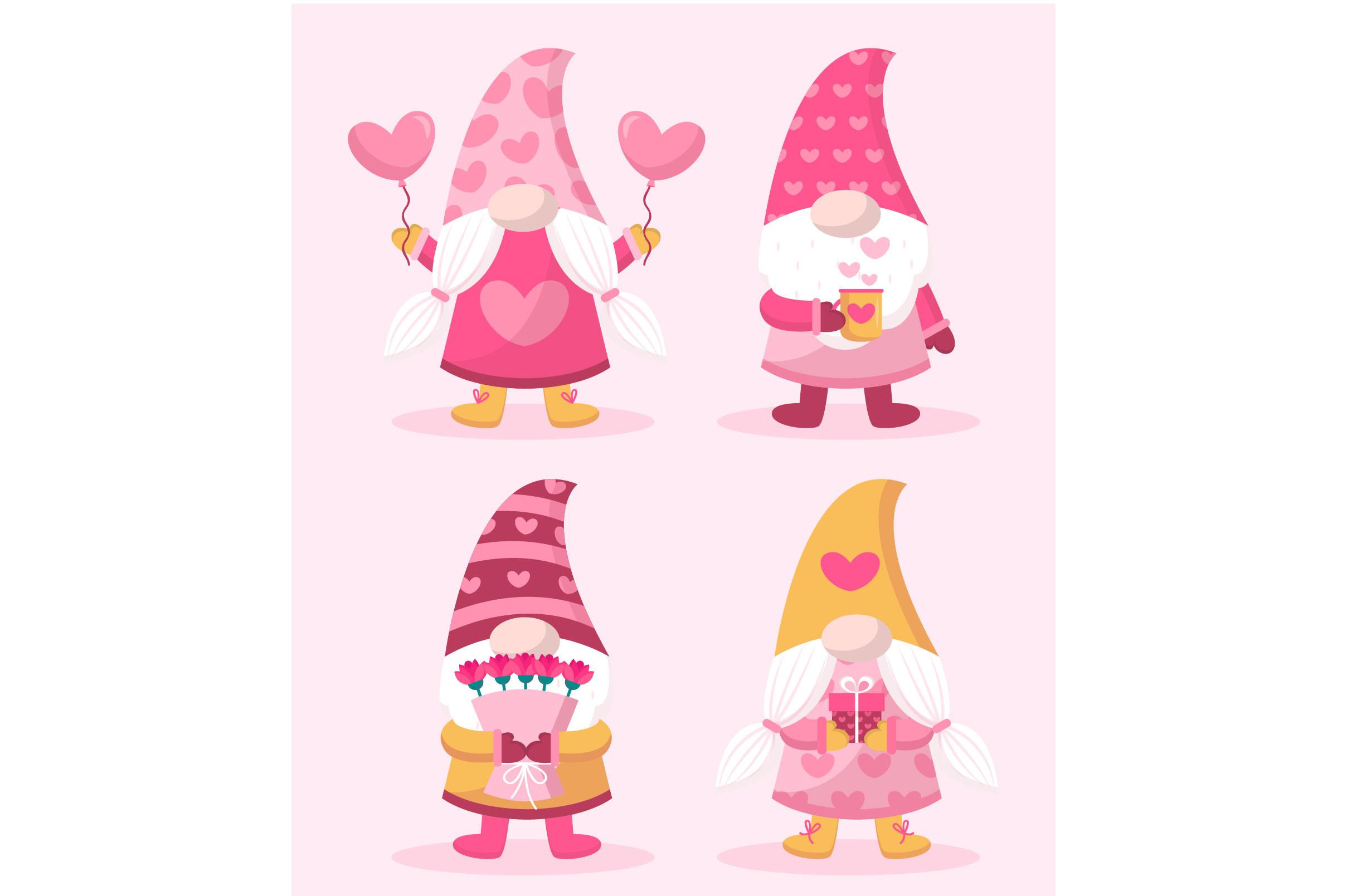 Flat-valentine-s-day-gnomes-collection