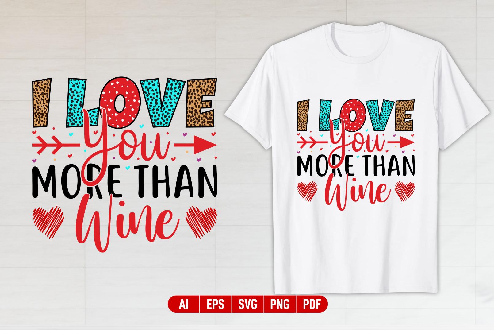 Wine Valentine's Day T-shirt Design