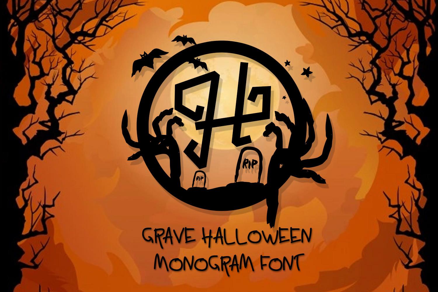 Grave Halloween Monogram Font