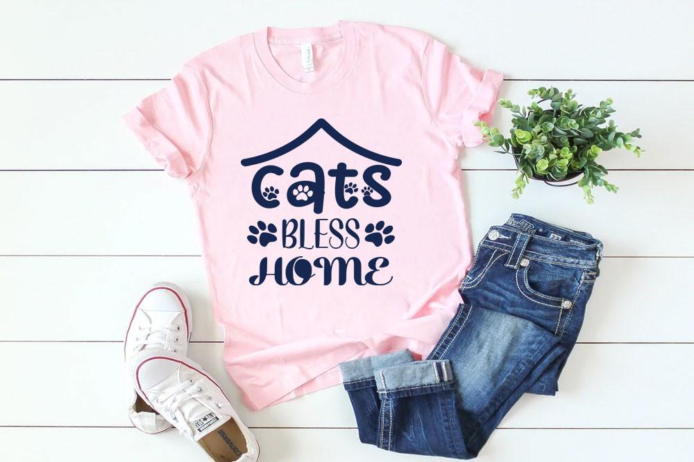 Cat Svg Design, Cats Bless Home