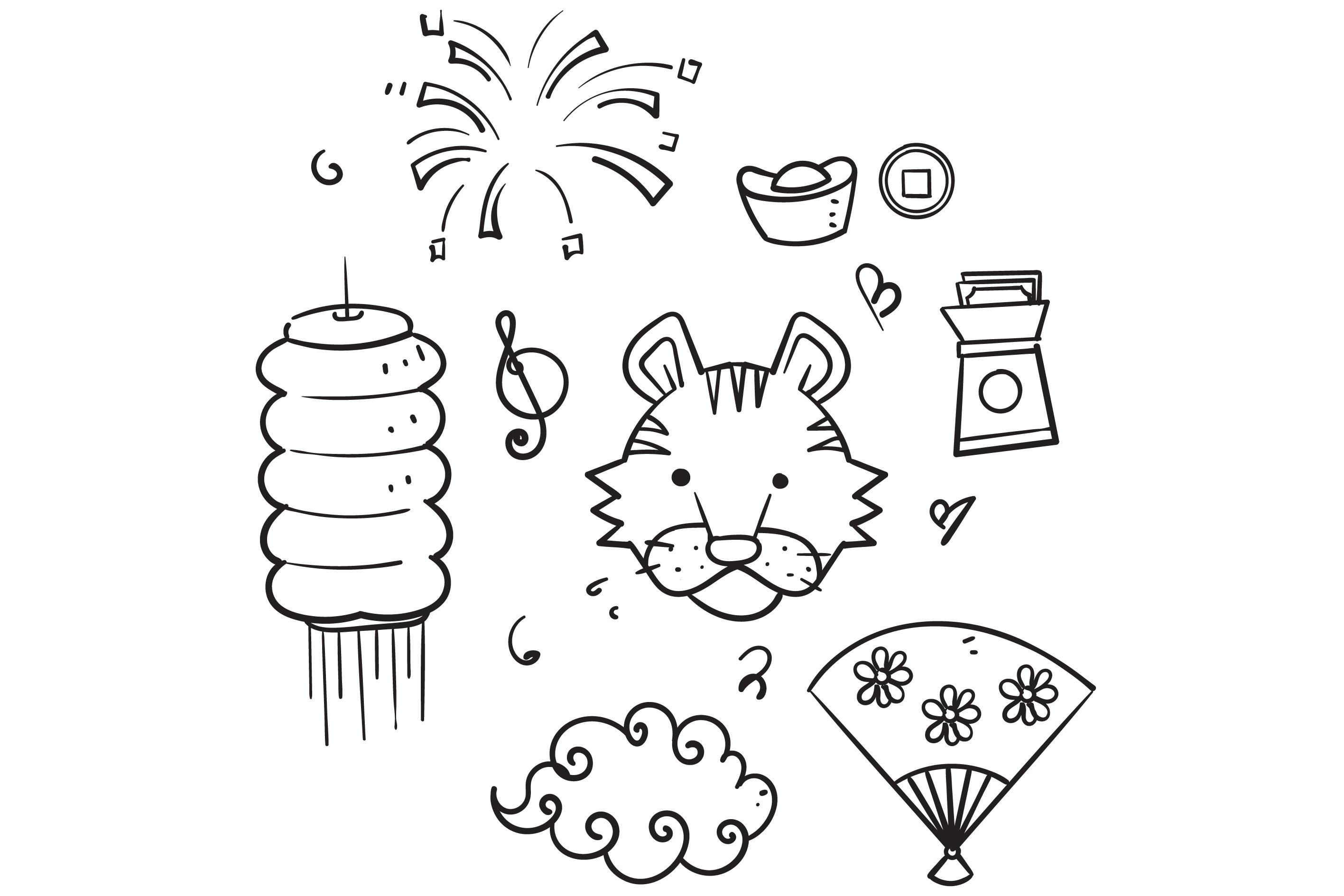 Doodle Chinese Lunar New Year Element