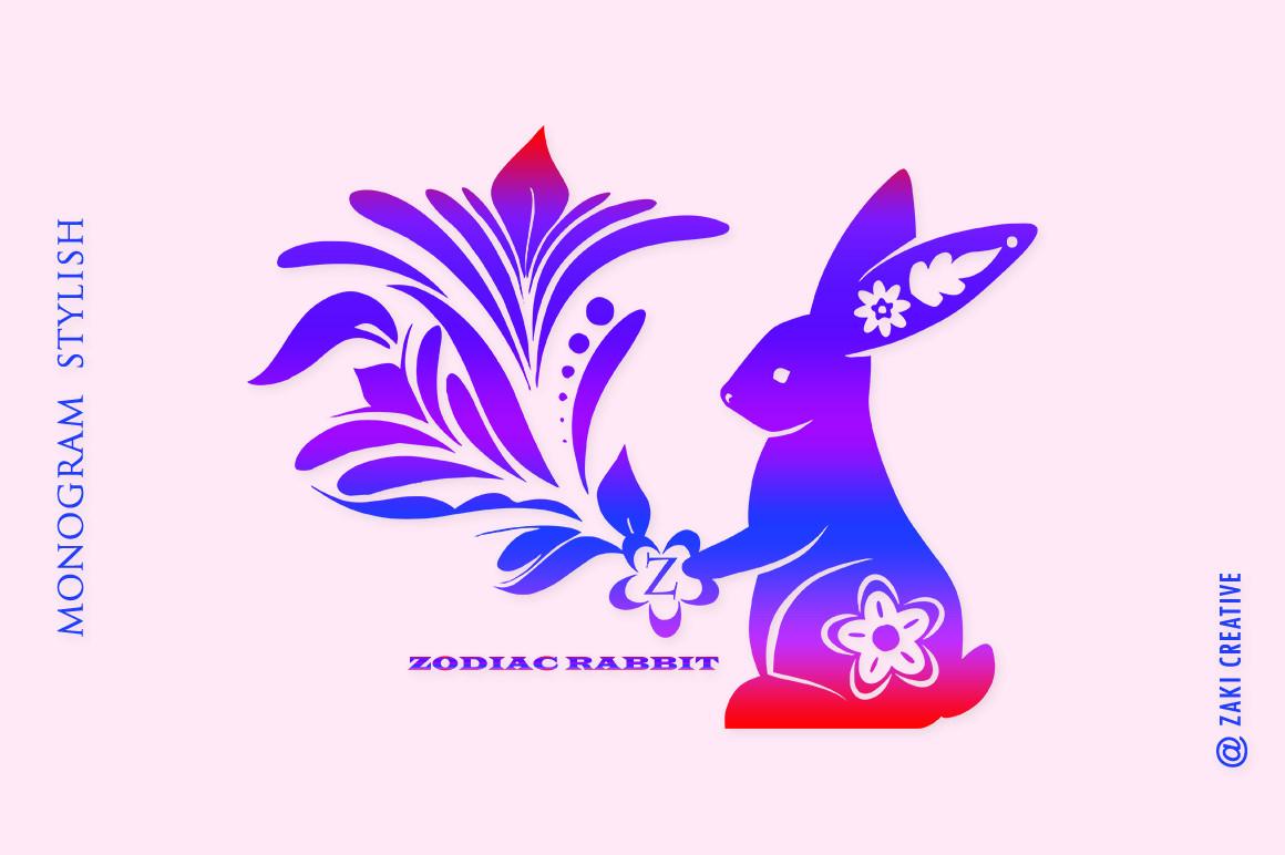 Zodiac Rabbit Monogram Font