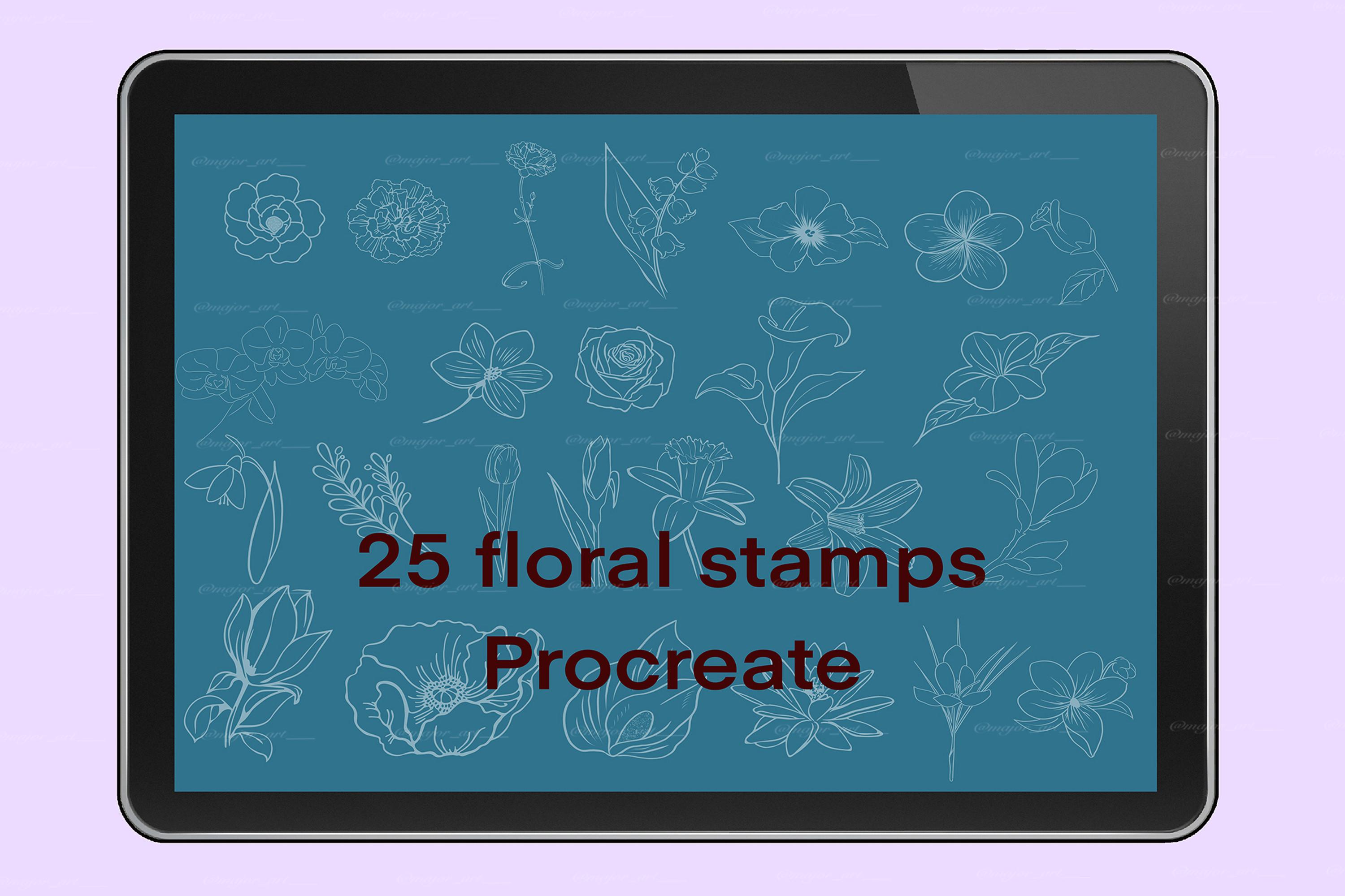Procreate Flowers Stamp, Procreate Brush