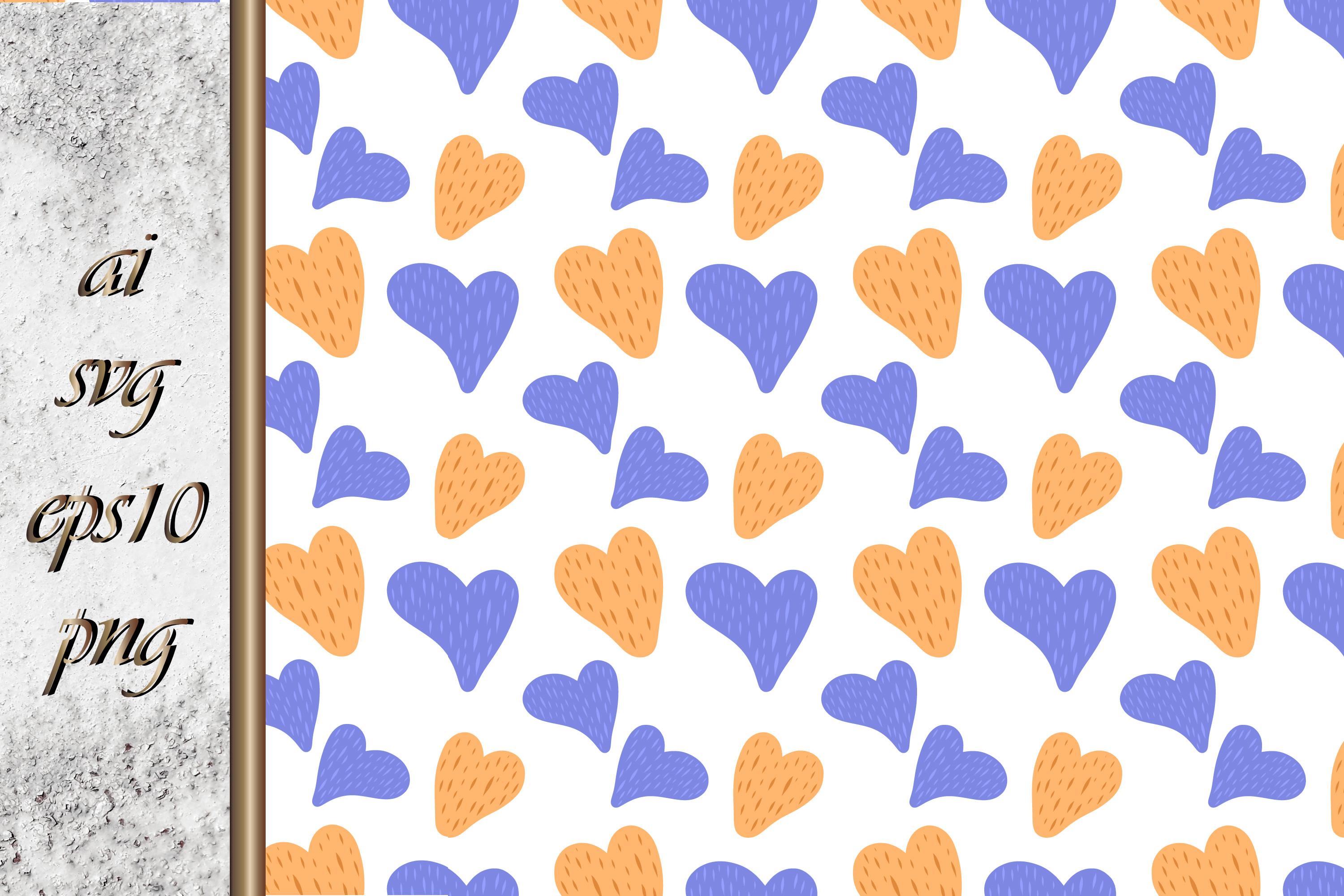 Boho Heart Seamless Pattern Vector