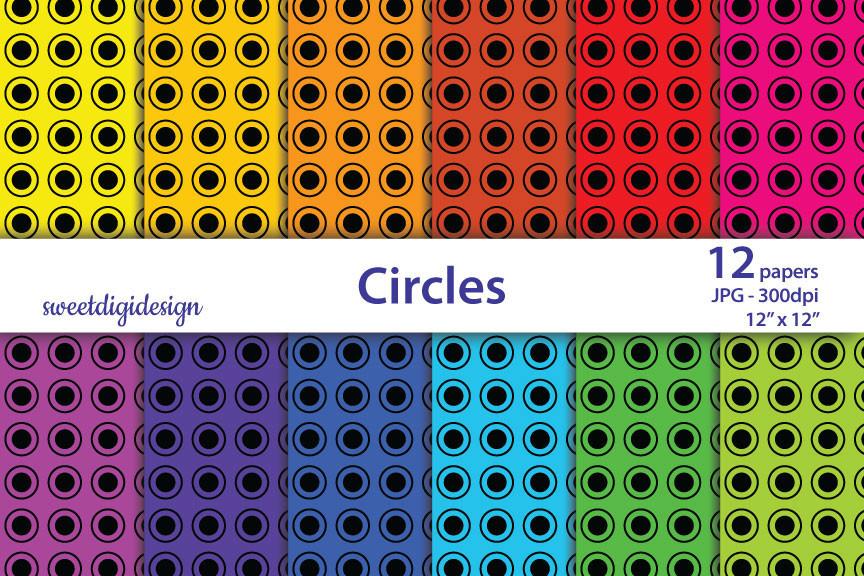 Black Circles and Dots Digital Paper