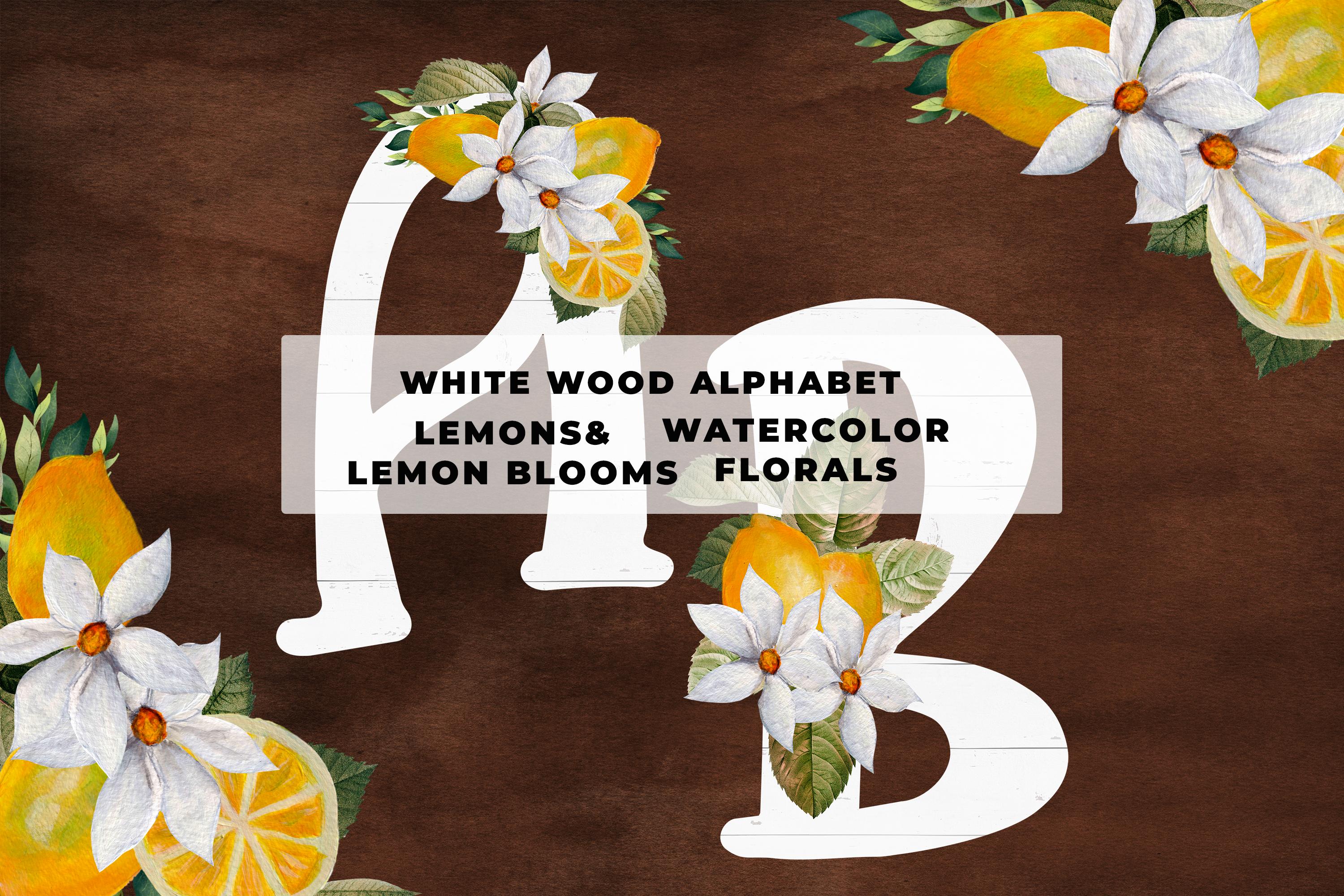 White Wood Floral Alphabet