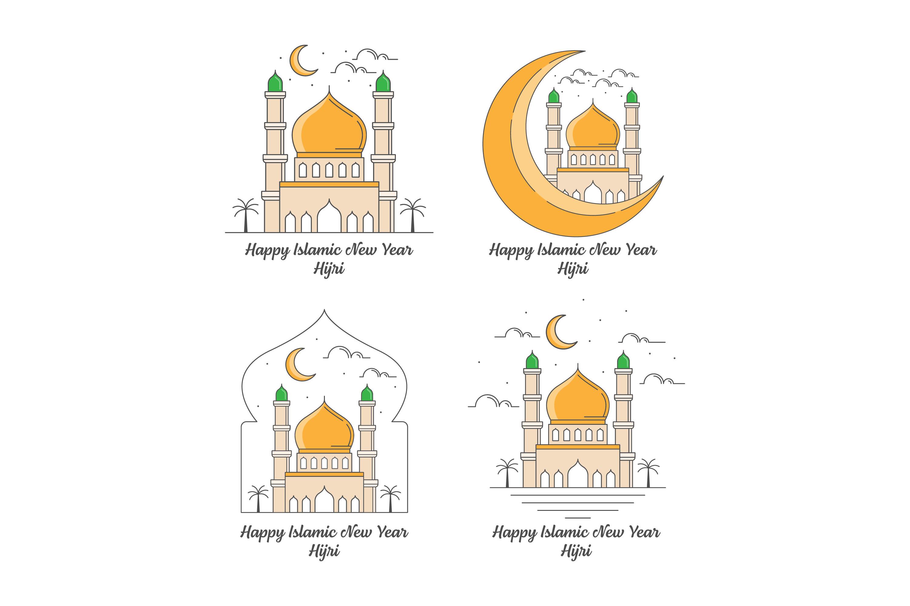 Mosque Monoline or Line Art Style