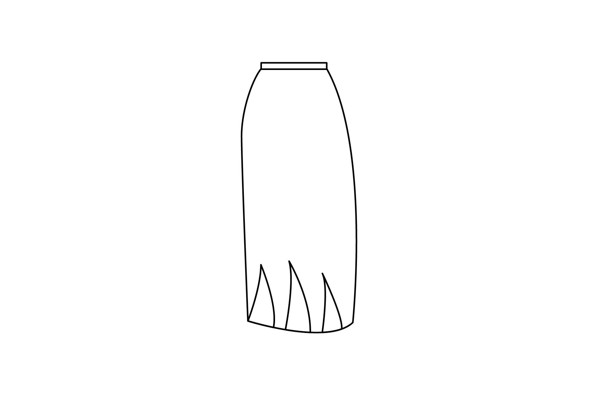 Woman Long Skirt Fashion Coloring Page