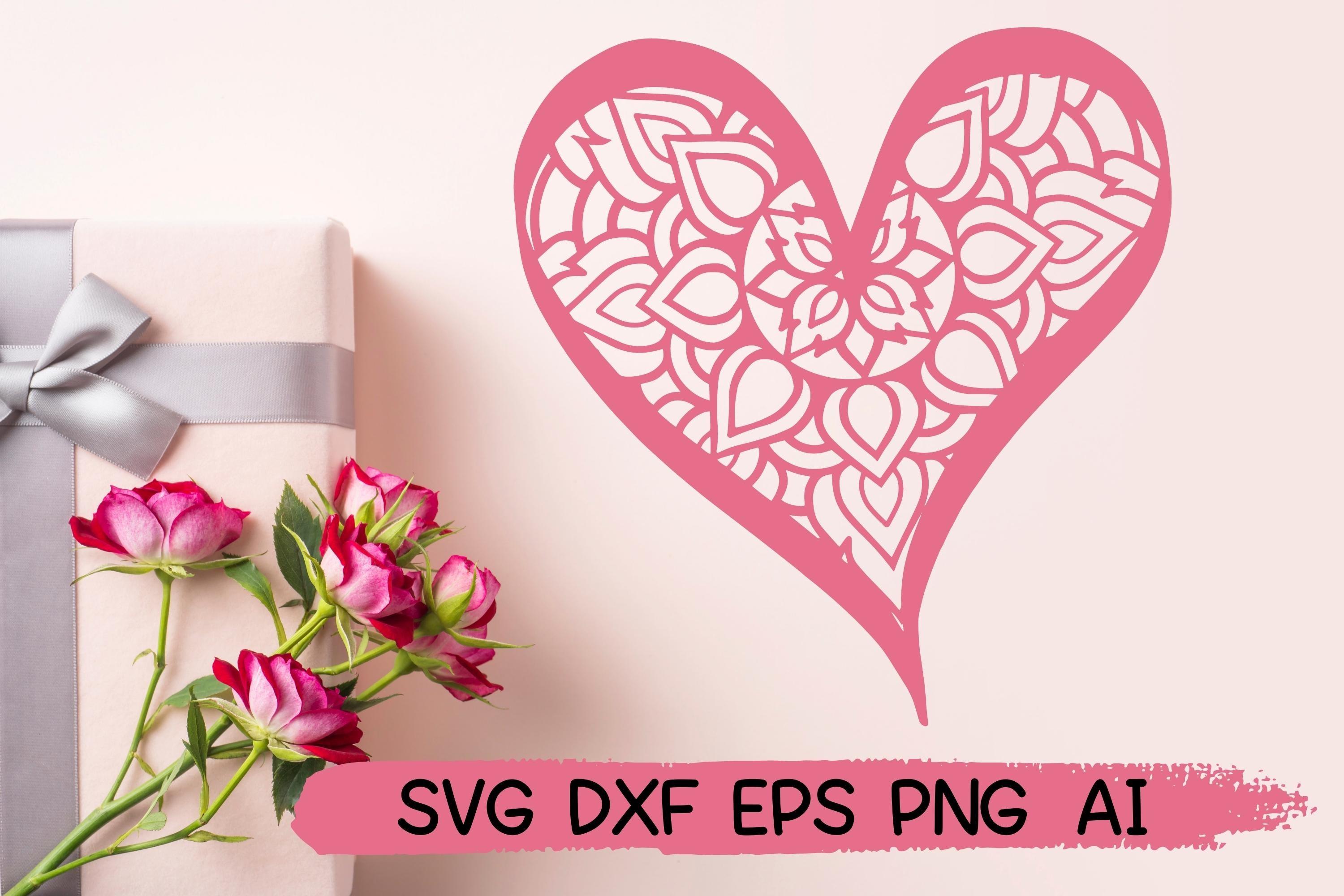 Valentines Day Heart Mandala V13