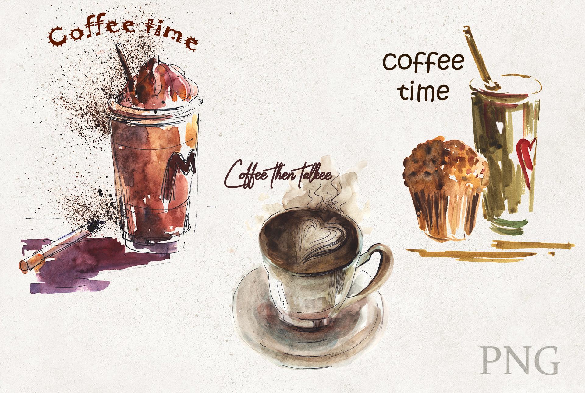 Coffee Clipart Watercolor