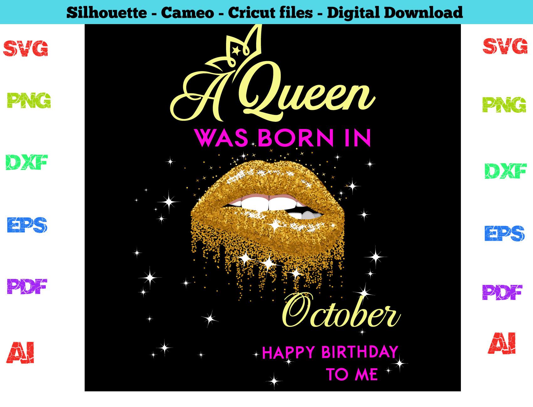 October  Birthday Svg