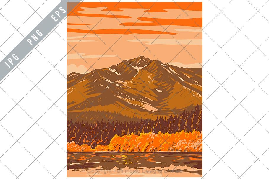 Fallen Leaf Lake in Fall WPA Poster Art