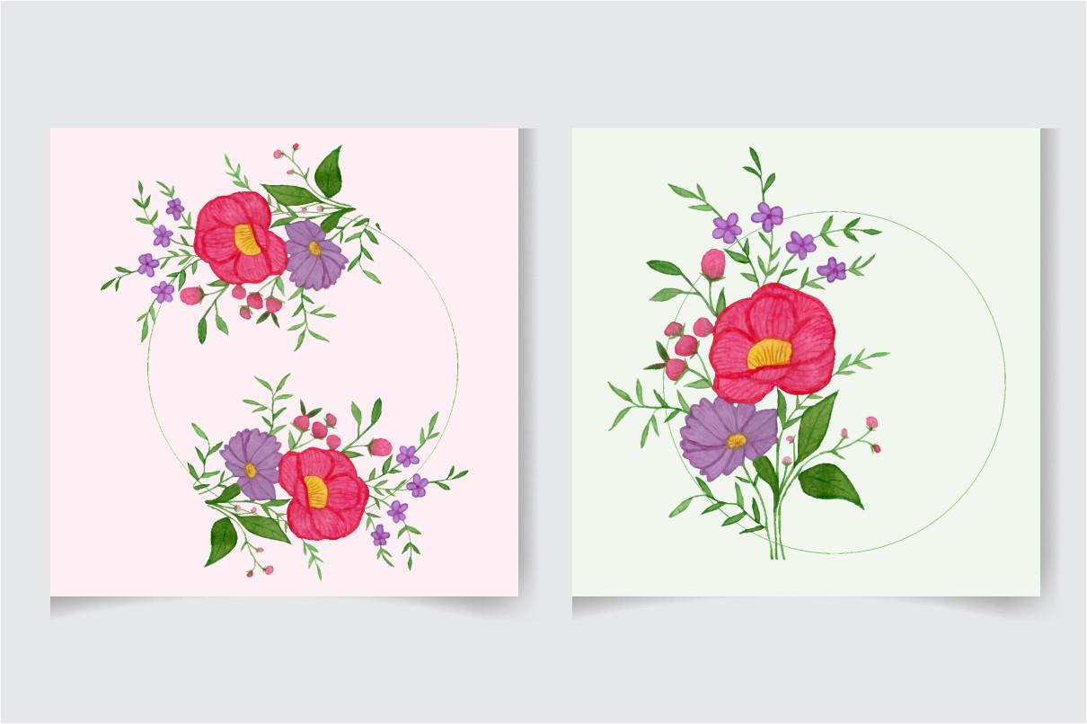 Elegant Watercolor Floral Frame Design