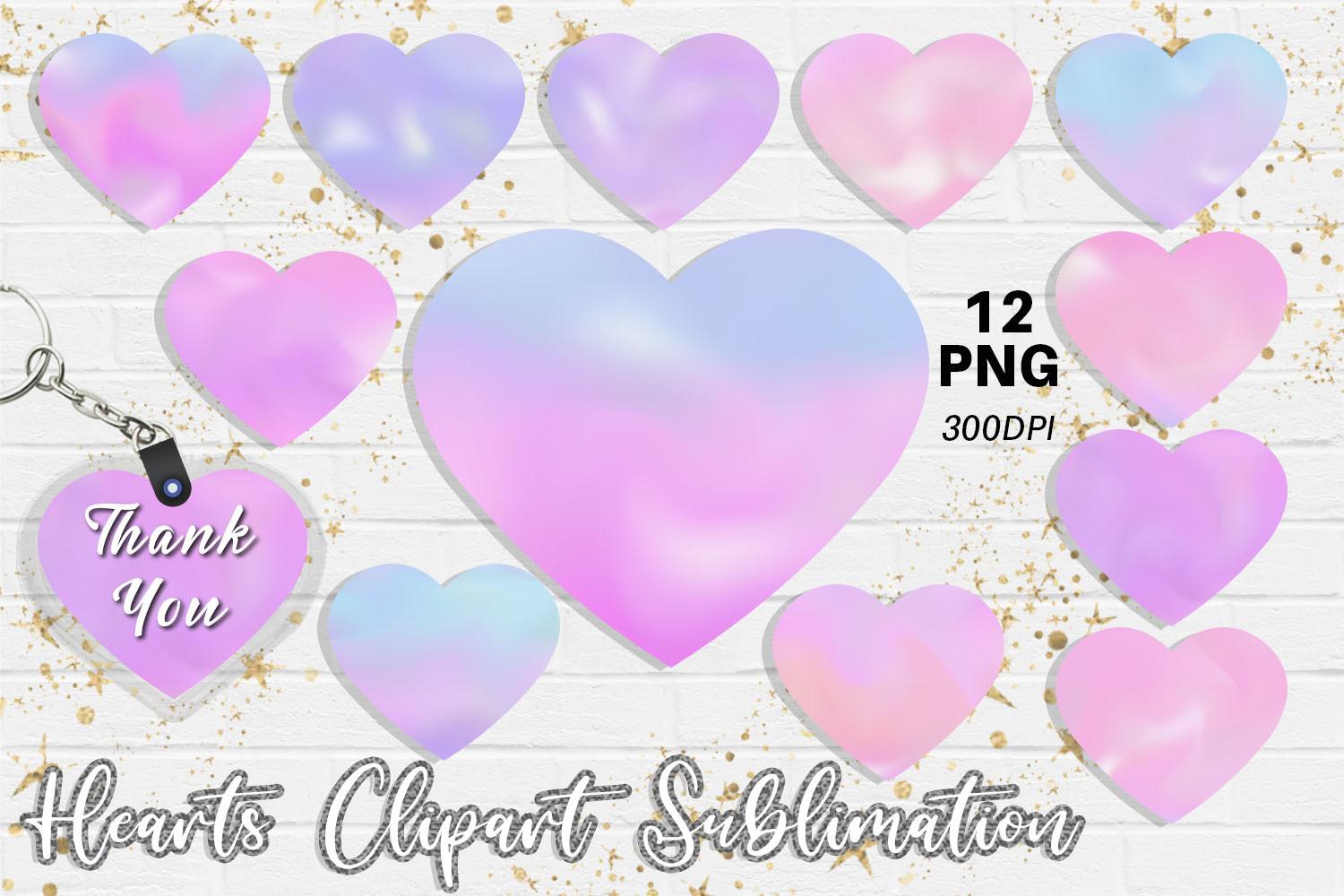 Hearts Sublimation Design Happy Color
