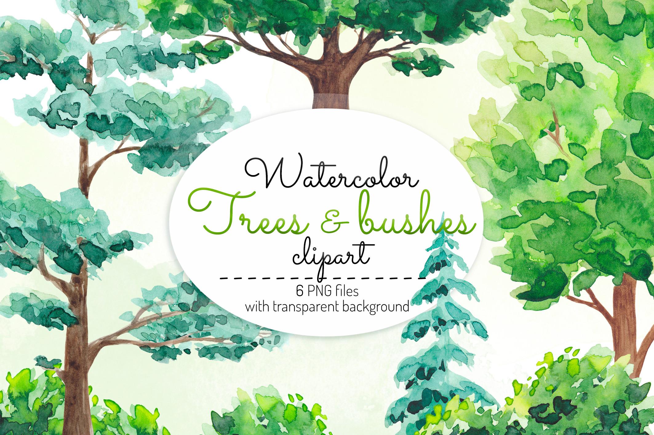 Watercolor Trees Clipart