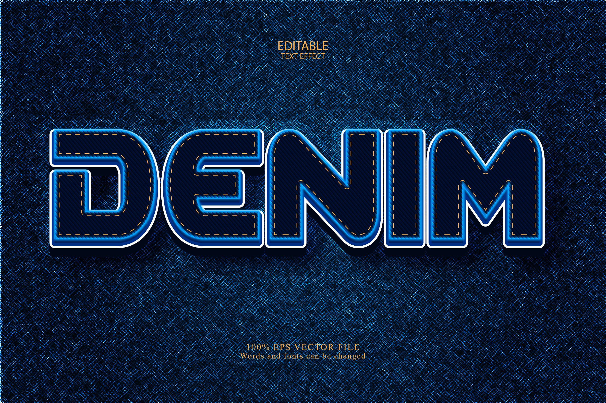Editable Text Effect Denim Text